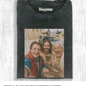 Black Graphic T-Shirt with Movie Print